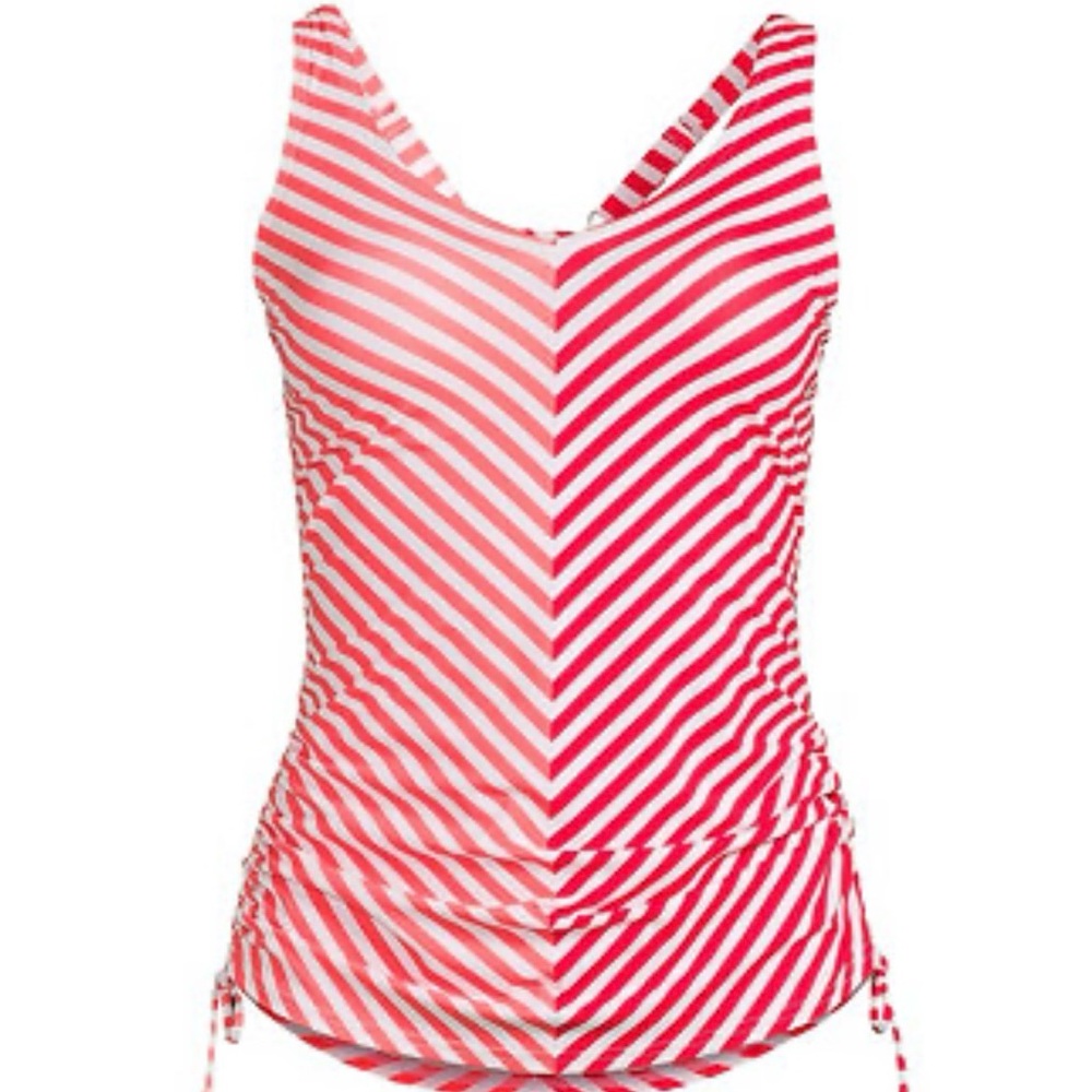 Lands' End Pink Striped Women's Swimsuit too sz 14 DD